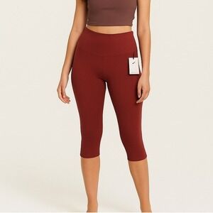 Calia Sculpt Knee Crop Leggings Dark Clay Women's Size Small NWT